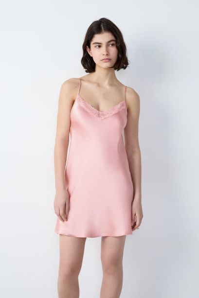 100% šilko naktiniai marškiniai MILKY (ETAM)